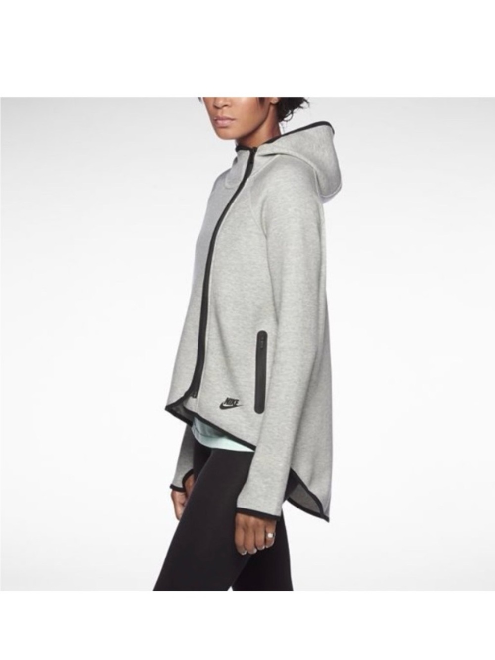 Nike Women's Grey Hooded Zip Jacket